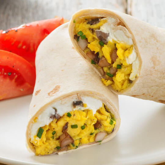 Mushroom Scrambled Egg Burrito